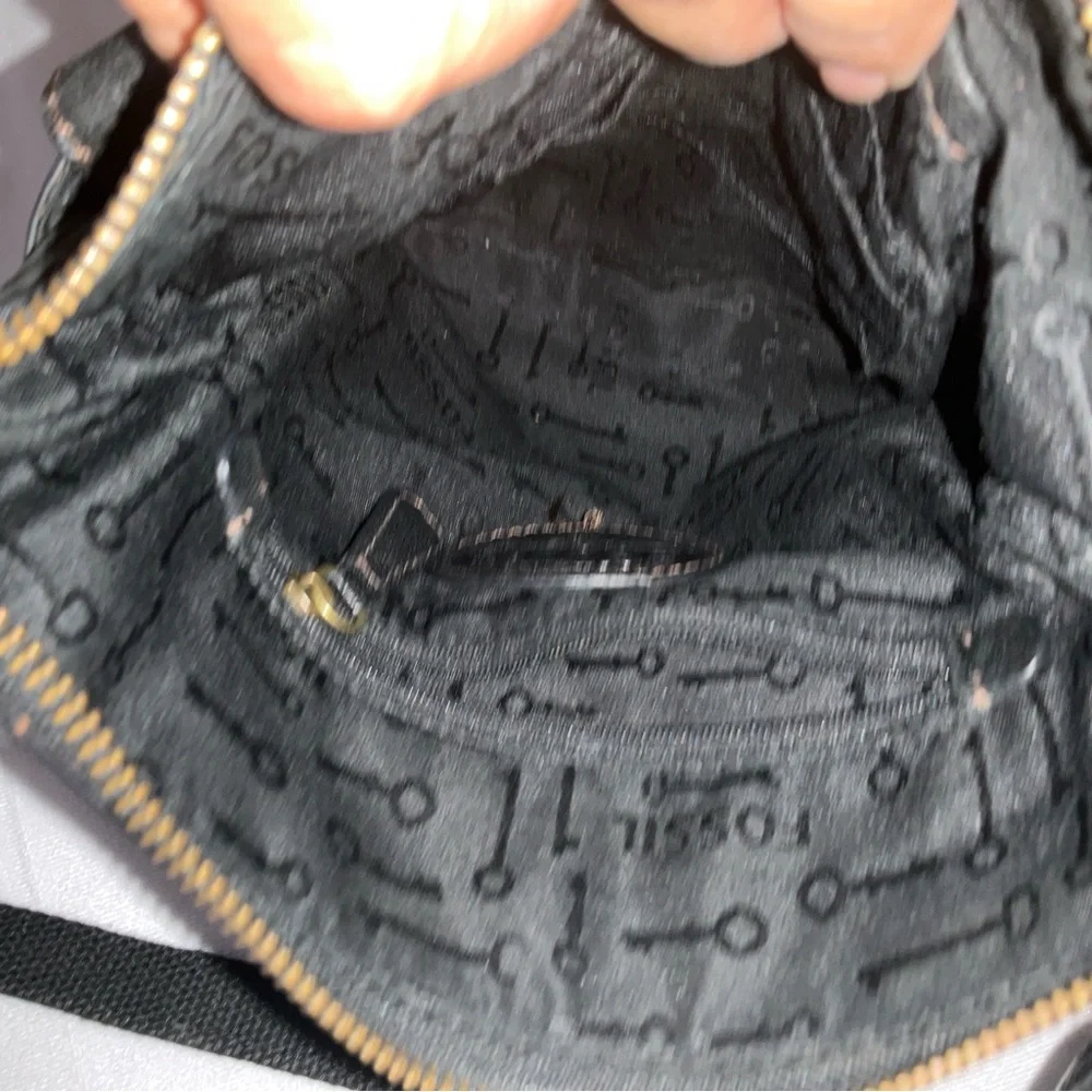 Fossil Black Leather Crossbody with Brass Accent - Picture 9 of 16